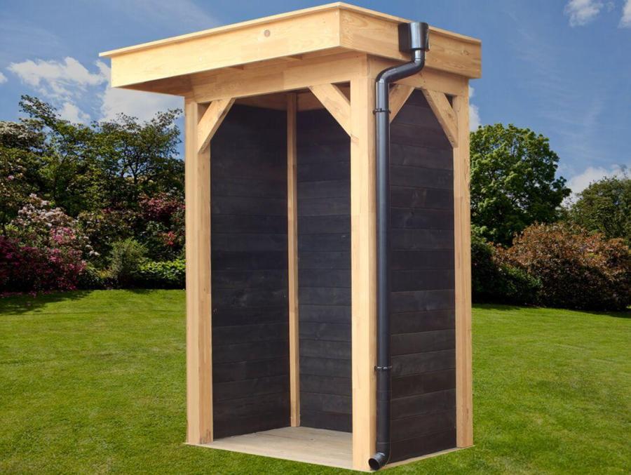 Platdak afvoer set zwart