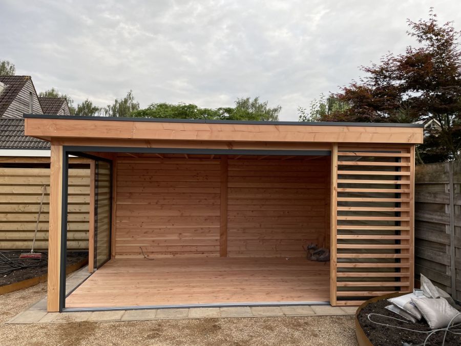 Overkapping Gendringen: Douglas Luxe met Lamellen en Glas