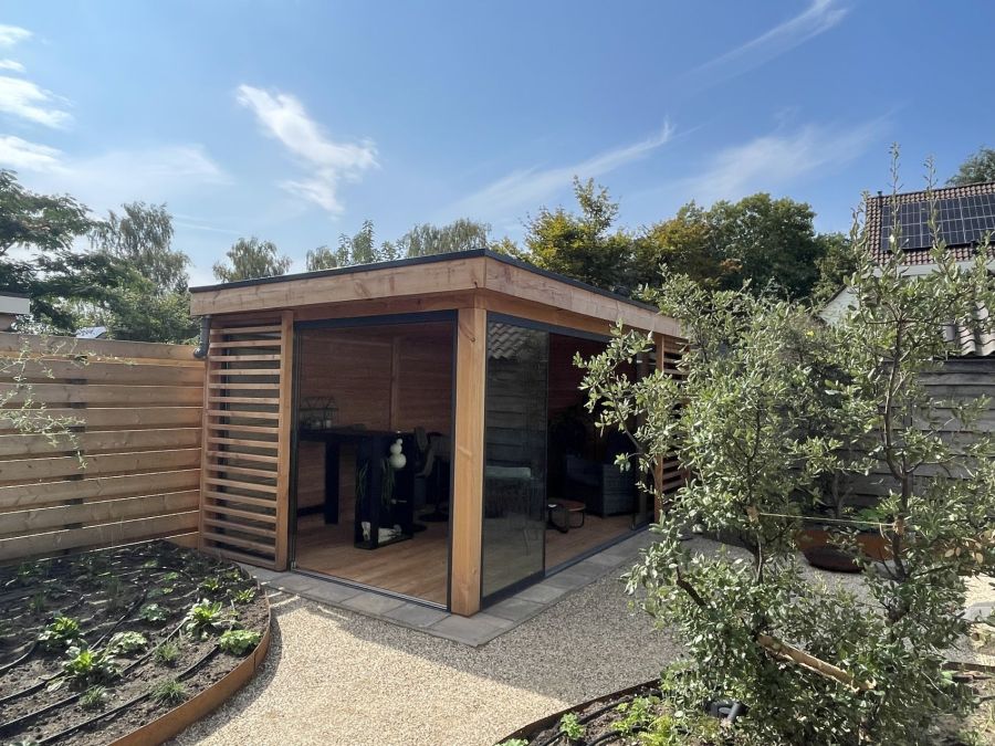 Overkapping Gendringen: Douglas Luxe met Lamellen en Glas